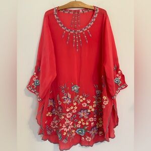 Johnny Was Marin embroidered tunic blouse